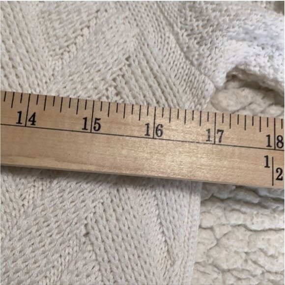 SONOMA Herringbone Pattern Crewneck Long Sleeve Sweater White Women Size M - Picture 7 of 9